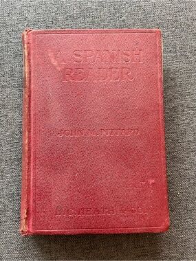 Vintage 1919 Spanish Reader Hardcover Book Antique Academic Decor Authentic